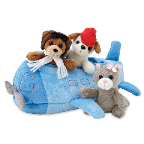 Plush Airplane and Finger Puppets